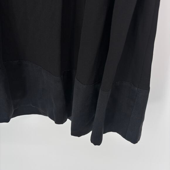 NWOT DKNY Pleated Skirt M Blk Satin Trim Rayon Knee Length Business Office Party - Picture 4 of 7